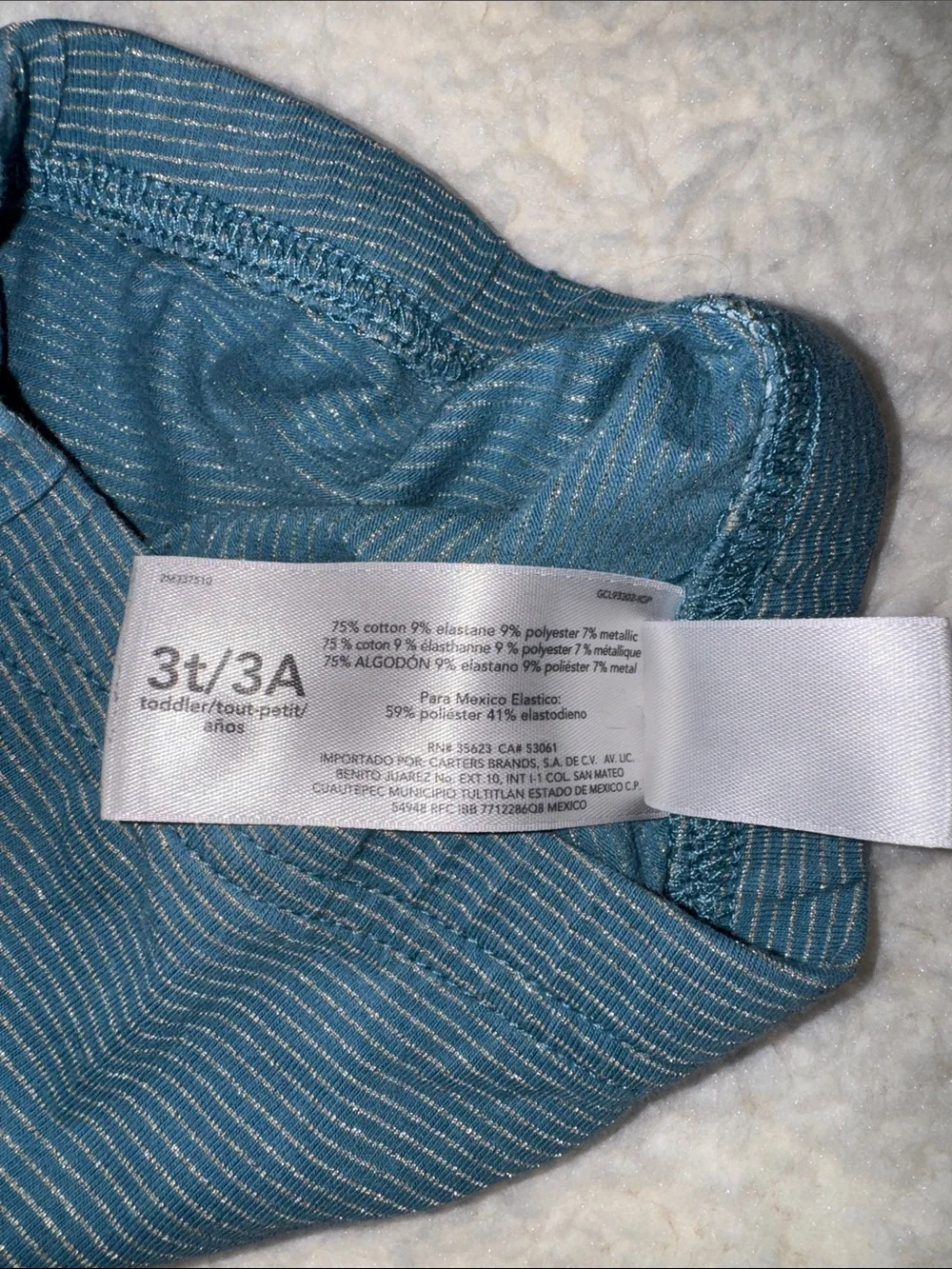 Carter's Teal Striped Knit Leggings